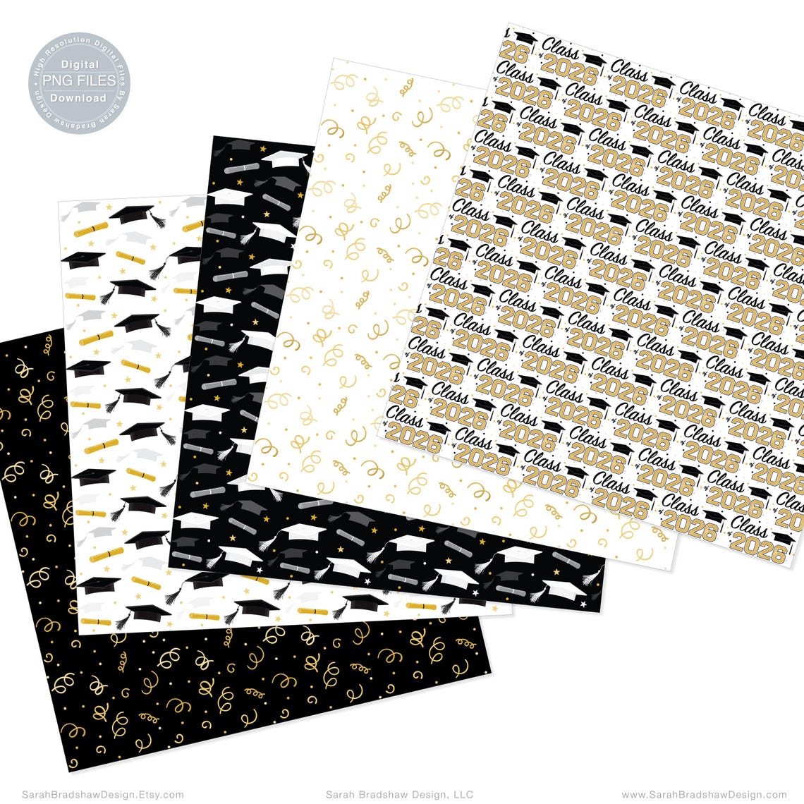 Seamless Graduation Digital Paper. Class of 2026 Download. High School ...