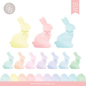 Aquarell Osterhase Clip Art, Ostern Clip Art, Beflocktes Osterei Clipart, Beflocktes Osterhase Clip Art, Ostern Digital Download, ID233