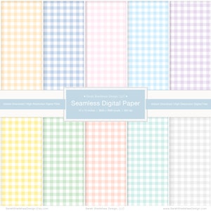 Papel digital sin costuras. Papel digital de guinga. Papel digital Pastel Gingham. Guinga sin costuras. Patrón de cuadros. Archivos PNG de guinga