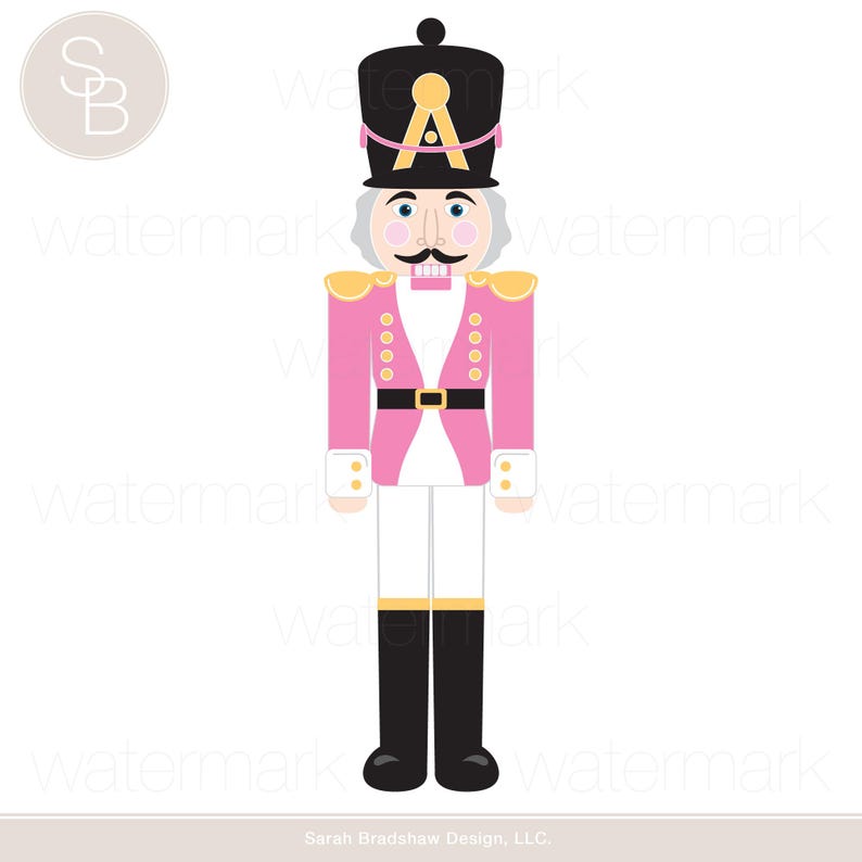 Pink Nutcracker Clip Art Set. Pink Nutcracker Clip Art. Christmas Clip