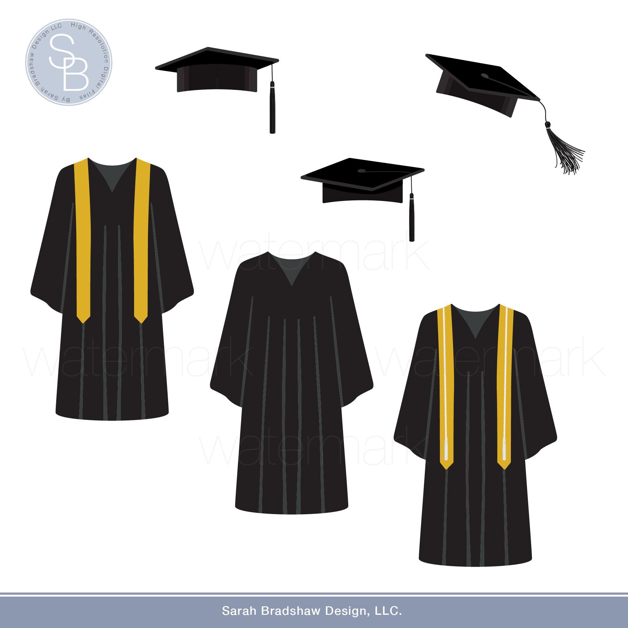 Graduation Clip Art: Class of 2026, Graduation Cap, Gown, Diploma, High ...