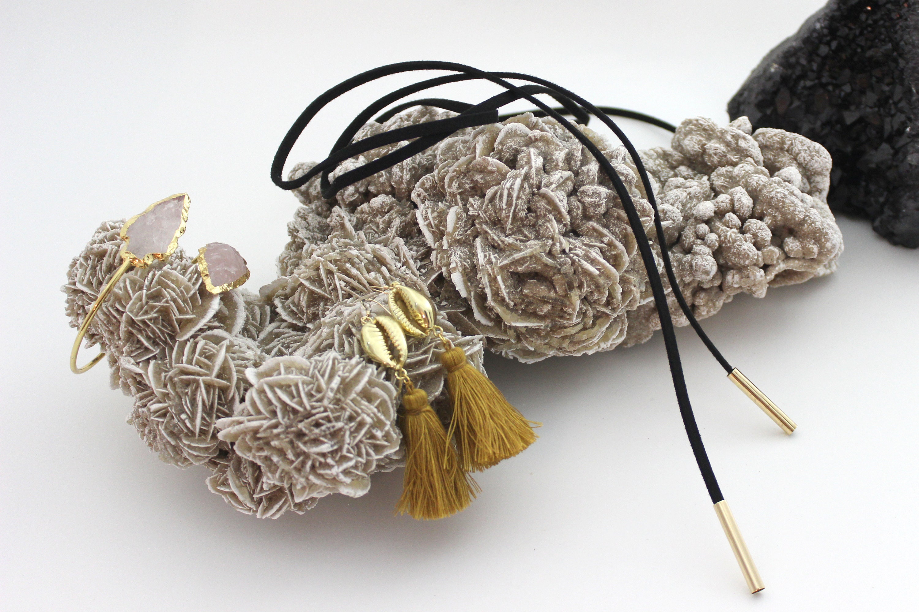 Wrap on // Suede Choker W/ Gold Tube Ends, Vegan Suede, A 