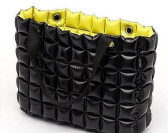 Two-Toned Reversible Tote Bag | Black & Yellow Tote Bag | Chemotherapy Bag | Hospital Bag