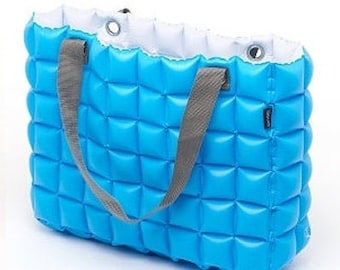 Two-Toned Reversible Tote Bag | Light Blue & White Tote Bag | Chemotherapy Bag | Hospital Bag