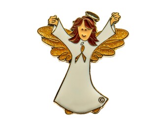 Childhood Pediatric Cancer Angel Pin | Cancer Gift | Lapel Pin | Doctor Gift | Nurse Gift | Patient Gift