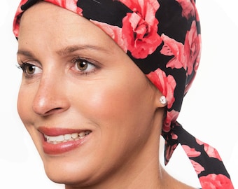 Scrub Cap | Nurse Clothing |Black with Red Roses | Cancer Awareness | Breast Cancer