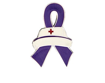 Cancer Awareness | Cancer Gift | Lapel Pin | Doctor Gift | Purple Ribbon Pin for Pancreatic Cancer Awareness | Nurse Gift
