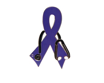 Cancer Awareness | Cancer Gift | Lapel Pin | Purple Ribbon Pin for Pancreatic Cancer Awareness | Nurse Gift