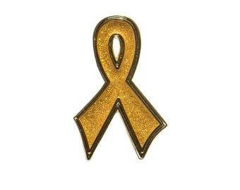 Childhood Pediatric Cancer Yellow Ribbon Pin | Cancer Gift | Lapel Pin | Doctor Gift | Nurse Gift | Patient Gift