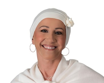 Soft Cream Head Cover for Women with Hair Loss - Comfortable and Stylish