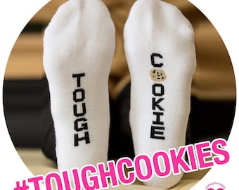 Tough Cookie Inspirational Socks for Cancer Patients, Soft Chemo Gift