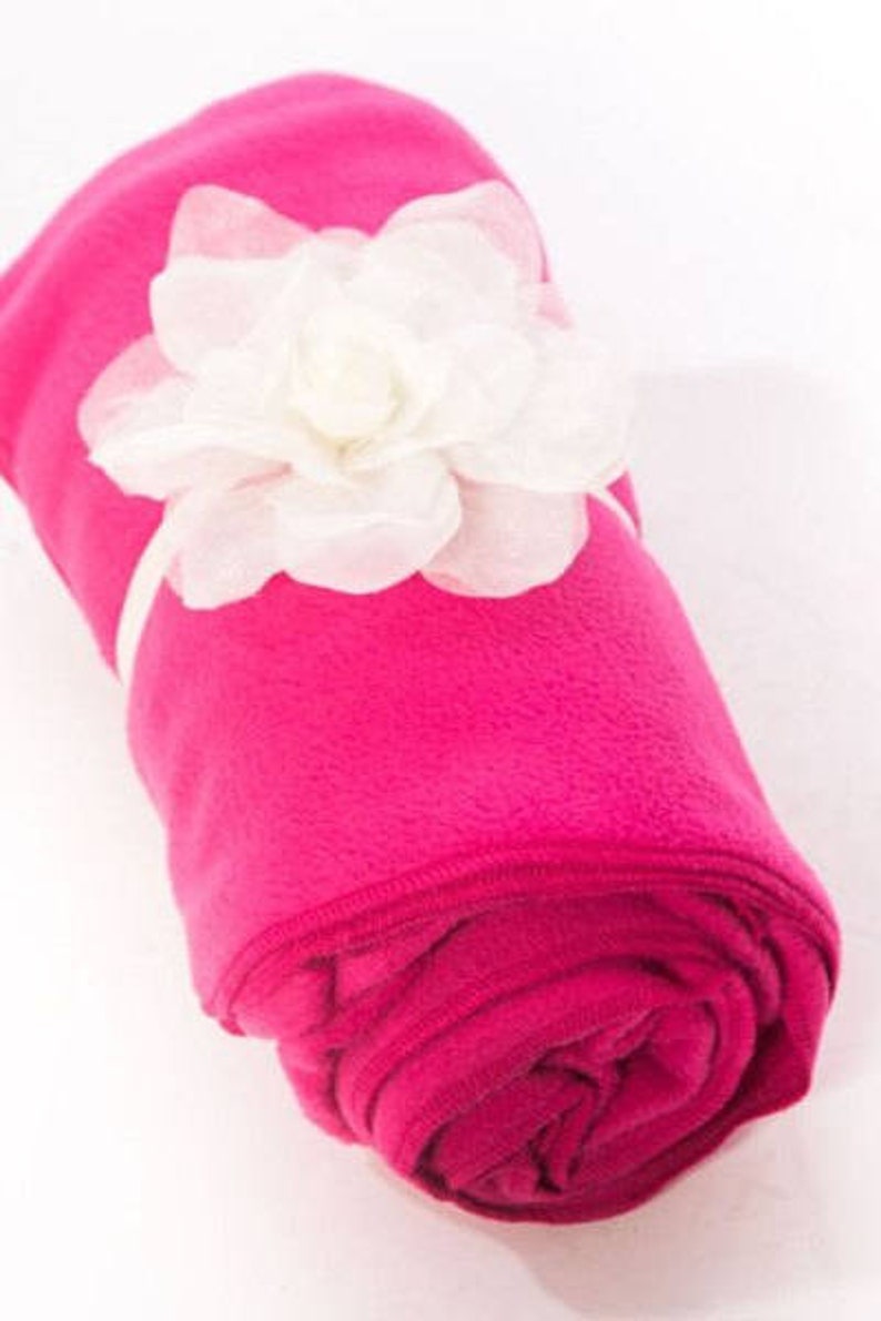 Chemo Blanket Fuchsia Fleece Blanket With Detachable Flower Etsy