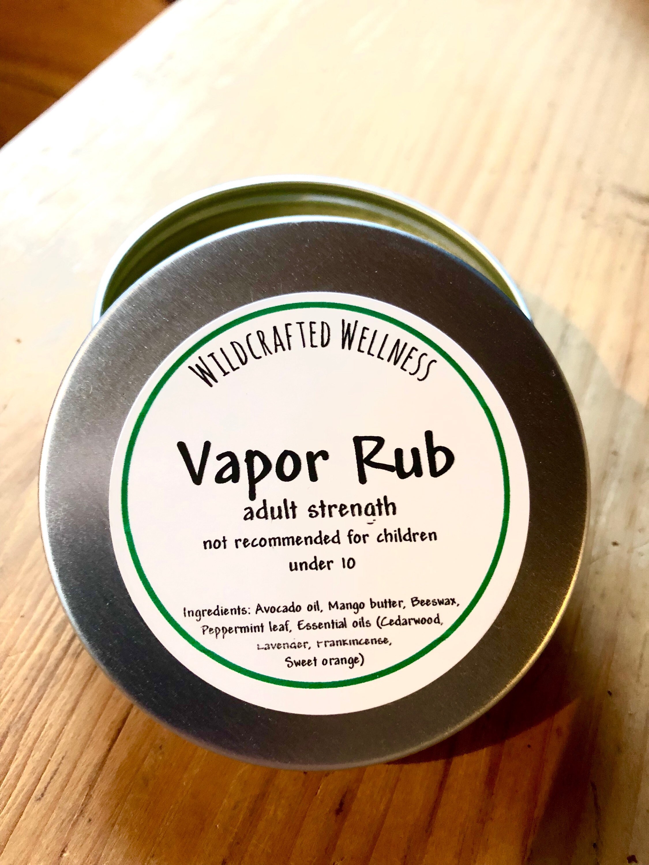 Vapor Rub adult strength all natural congestion relief made Etsy