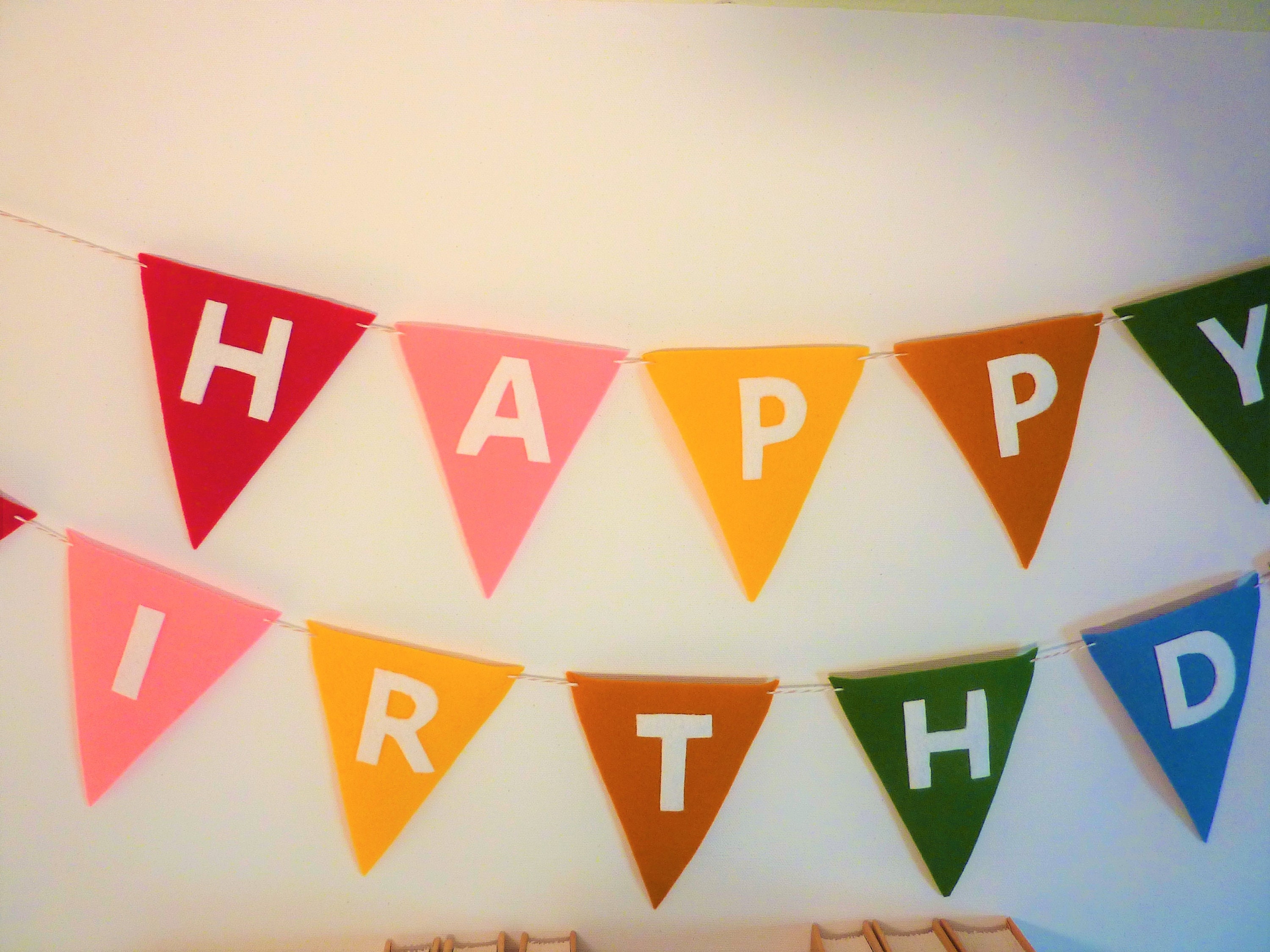 Felt Happy Birthday banner garland rainbow Felt garland kids Etsy