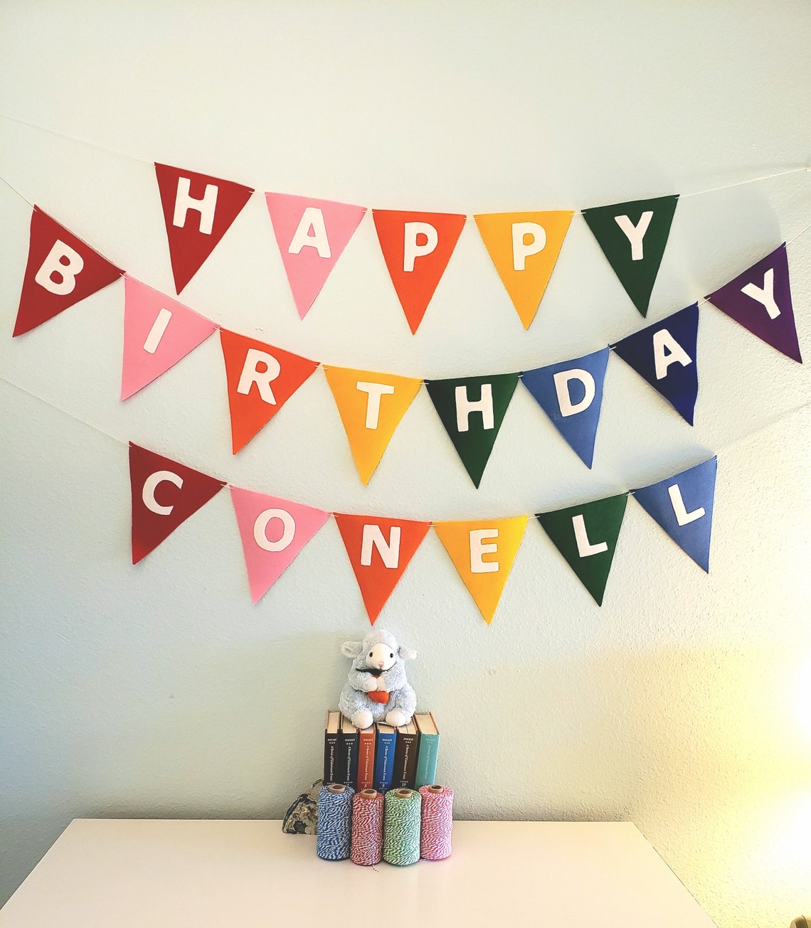 Extralarge Felt Happy Birthday Banner Rainbow Felt Garland Etsy