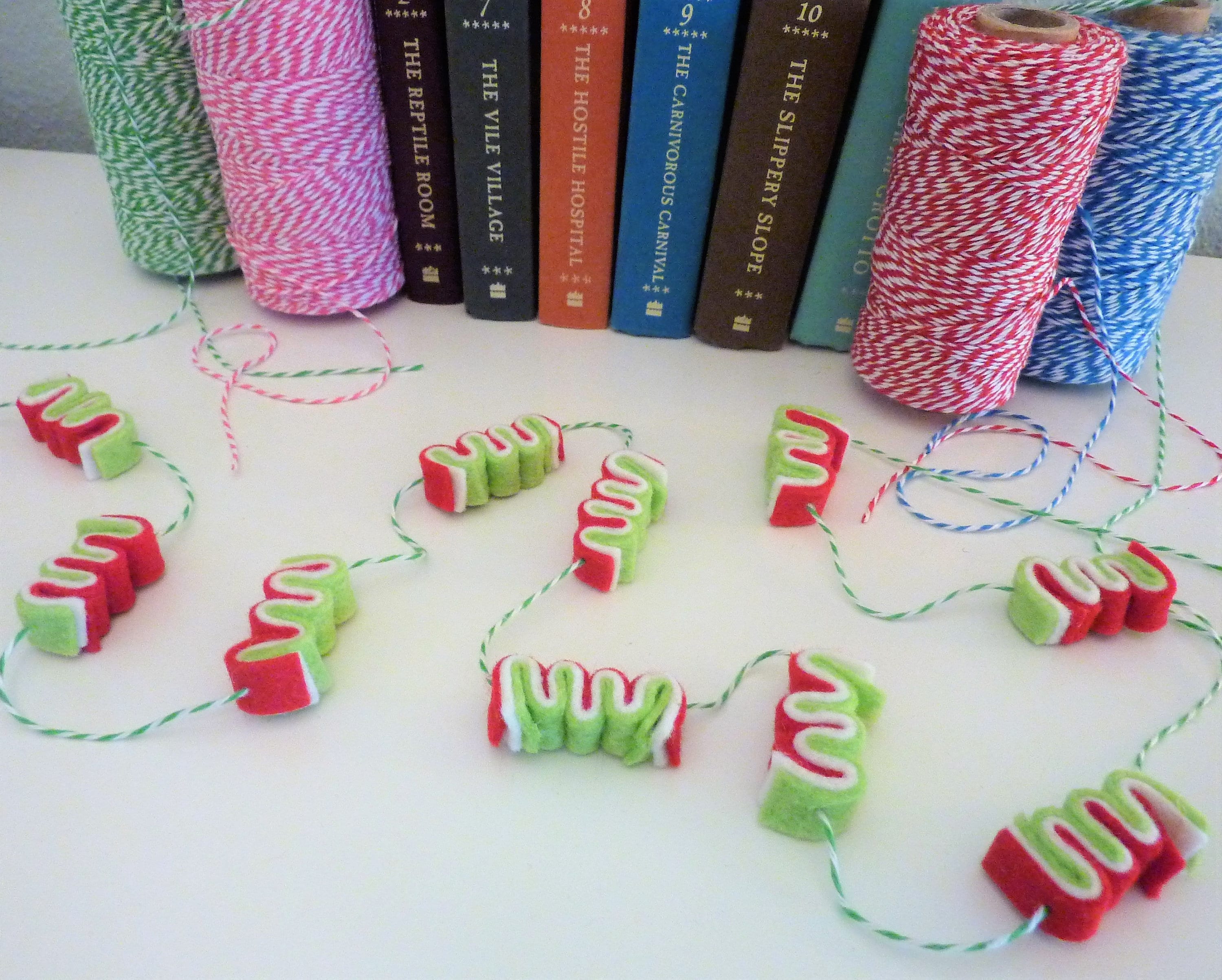 Christmas ribbon candy felt garland diy Christmas Etsy
