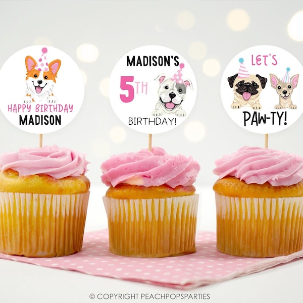 Printable Dog Cupcake Topper - Etsy