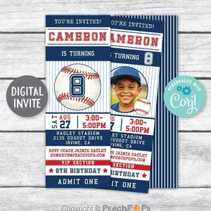 Baseball-Einladung - Geburtstag - Sportticket-Stilparty - JEDES Alter - 1
