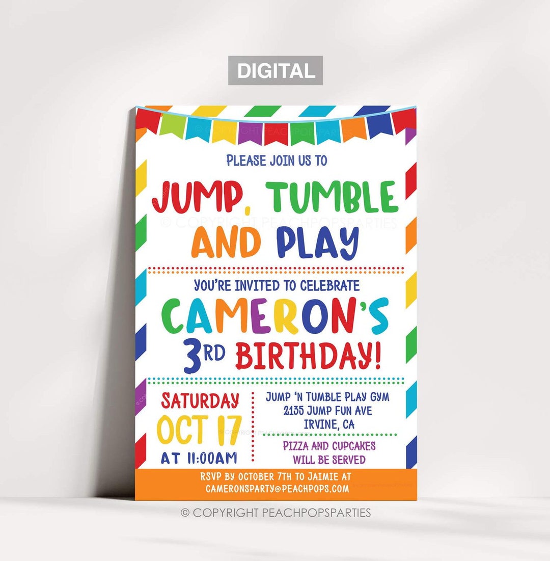 Aazon.co: Gynastic Birthday Party Invitations, Jup Tuble And Play