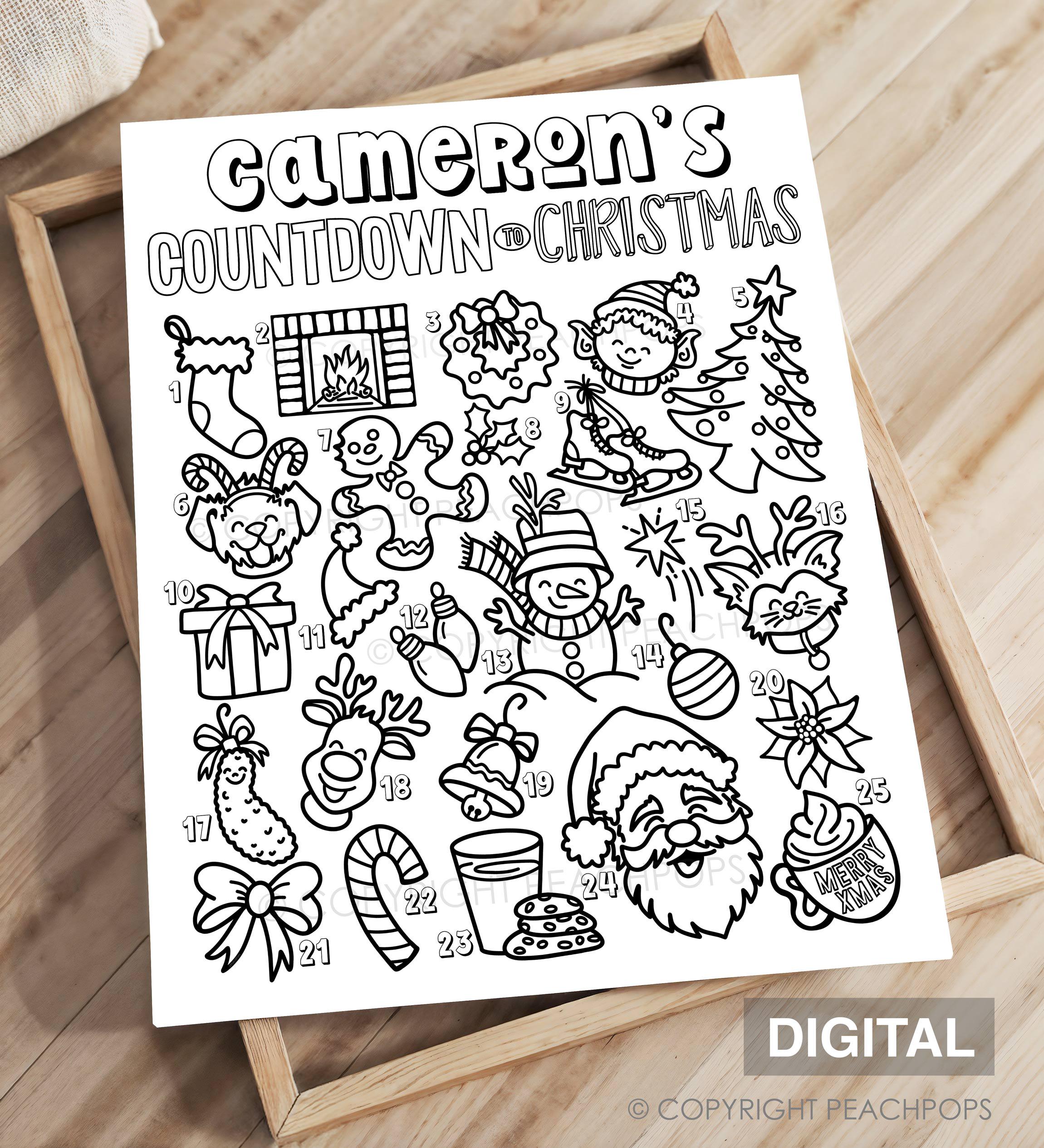 EDITABLE Countdown to Christmas DIGITAL Advent Calendar Printable Kids ...