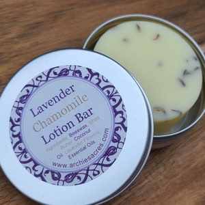 Lavender Chamomile Lotion Bar 100% Organic image 4