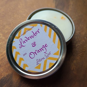 Lavender Orange Lotion Bar - 100% Organic