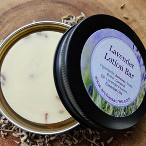 Lavender Lotion Bar With Lavender Petals - 100% Organic