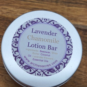 Lavender Chamomile Lotion Bar 100% Organic image 6