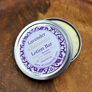 Lavender Chamomile Lotion Bar 100% Organic image 1