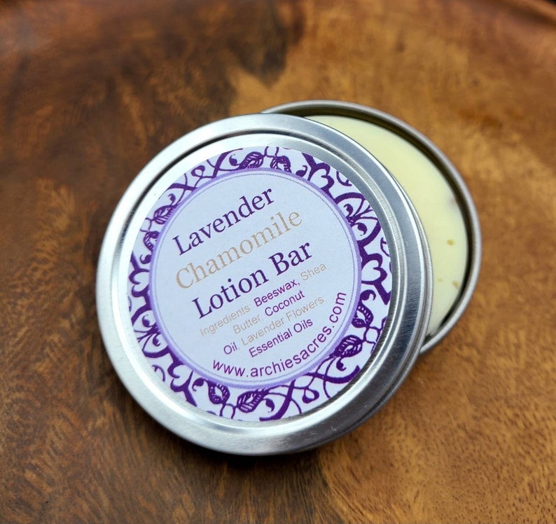 Lavender Chamomile Lotion Bar 100% Organic image 1