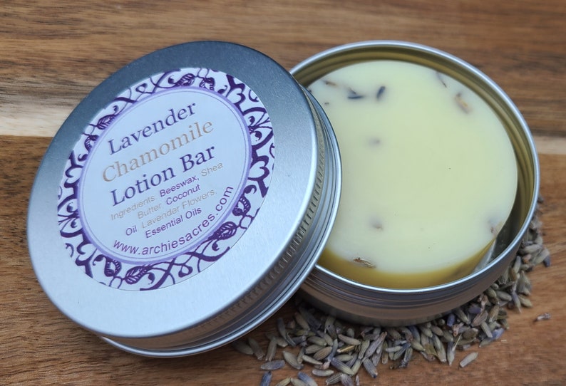 Lavender Chamomile Lotion Bar 100% Organic image 5