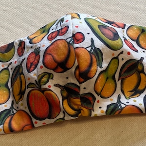 Tooty fruit butts face mask. Reversible double layered cotton fabric.