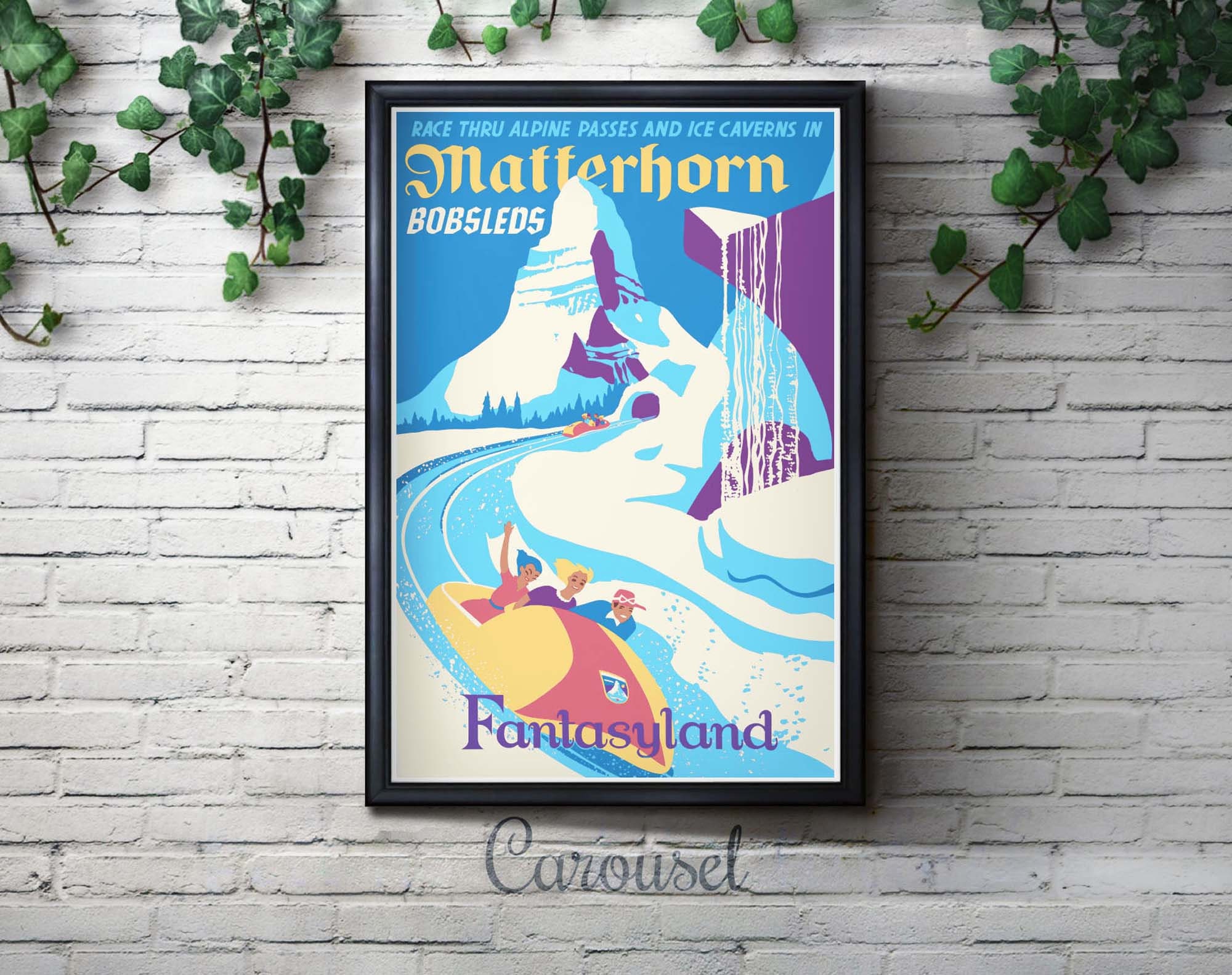 Vintage Disneyland Matterhorn Attraction Poster, Disney