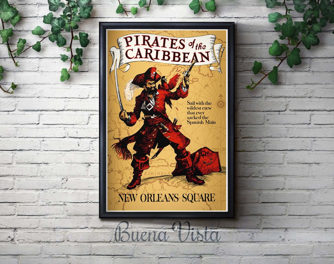 Vintage Disneyland Pirates of the Caribbean Attraction Poster - Etsy
