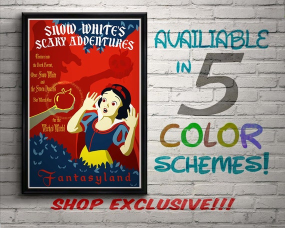 Vintage Style Disneyland Snow White's Scary Adventures Poster
