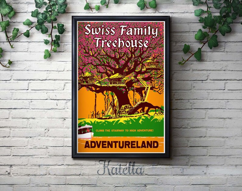 Vintage Disneyland, Walt Disney World Swiss Family Treehouse Attraction ...