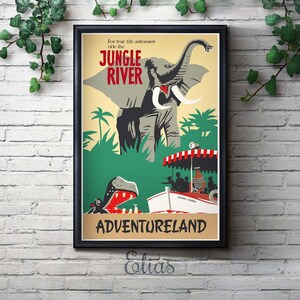 Jungle River Cruise Disneyland Vintage Attraction Poster Giclée Wall ...