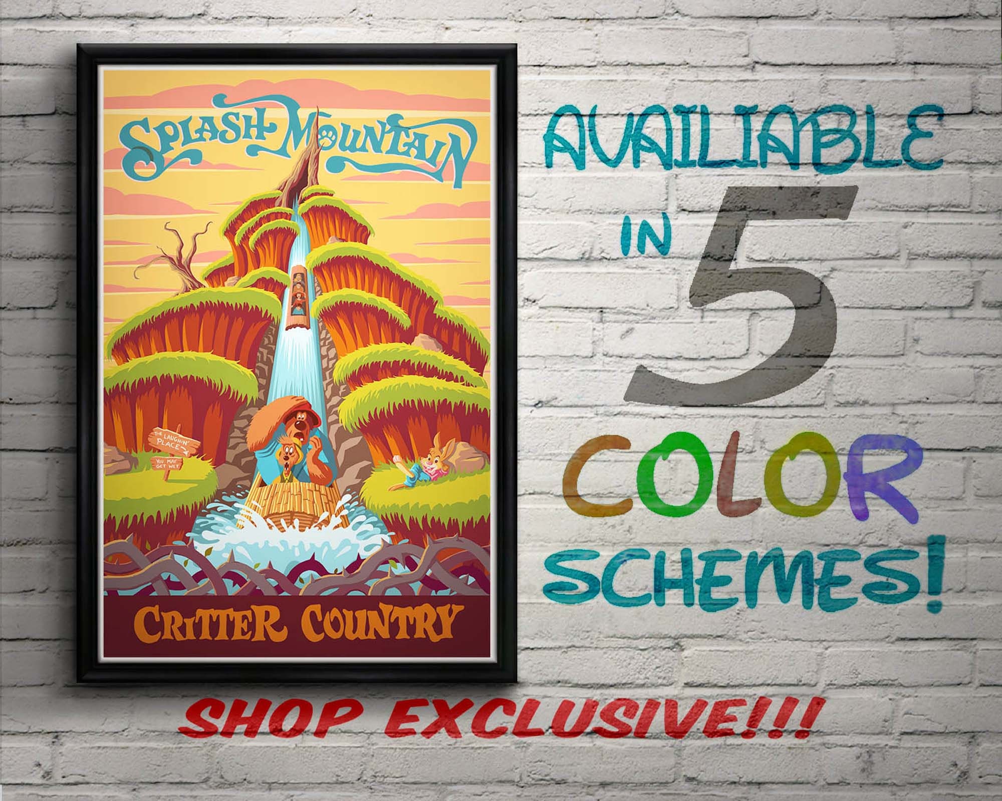 Vintage Style Disneyland Splash Mountain Attraction Poster