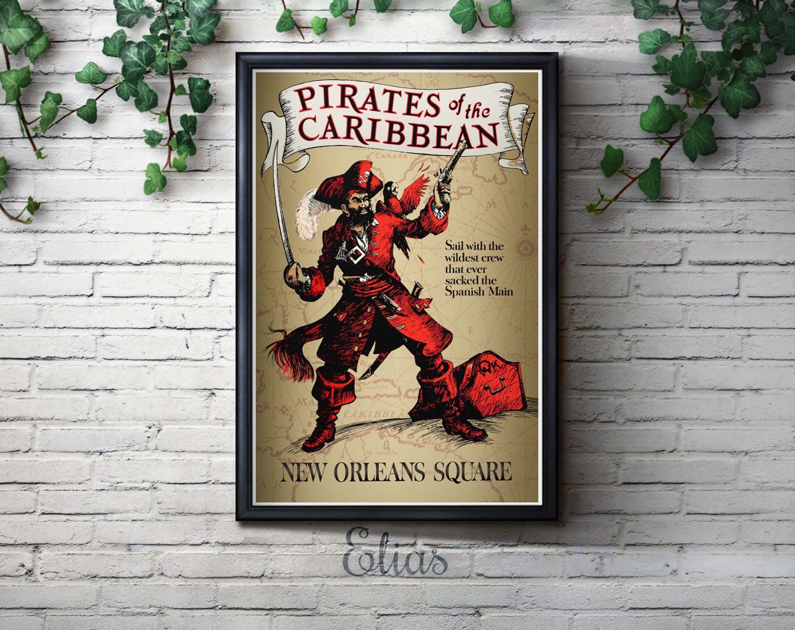 Vintage Disneyland Pirates of the Caribbean Attraction Poster - Etsy