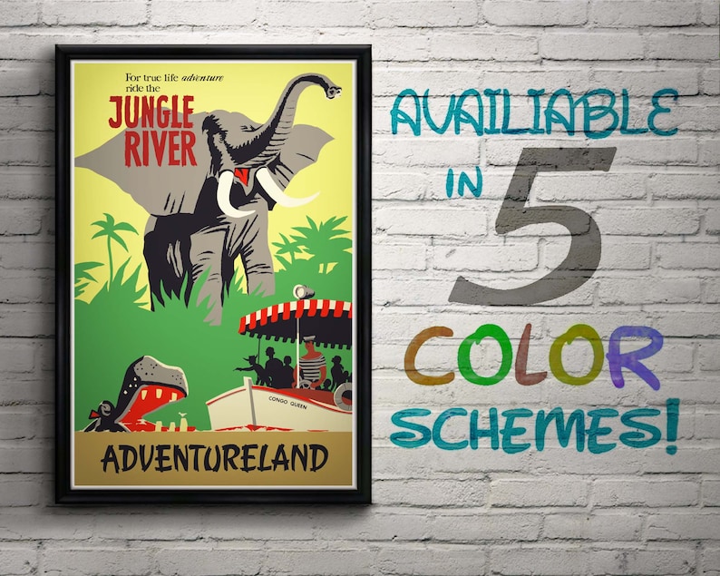 Jungle River Cruise Disneyland Vintage Attraction Poster - Etsy