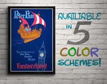 Peter Pan's Flight Vintage Attraction Poster Reproduction Print