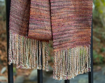 Handwoven Luxury Fiber Scarf Merino wool and Supima Cotton