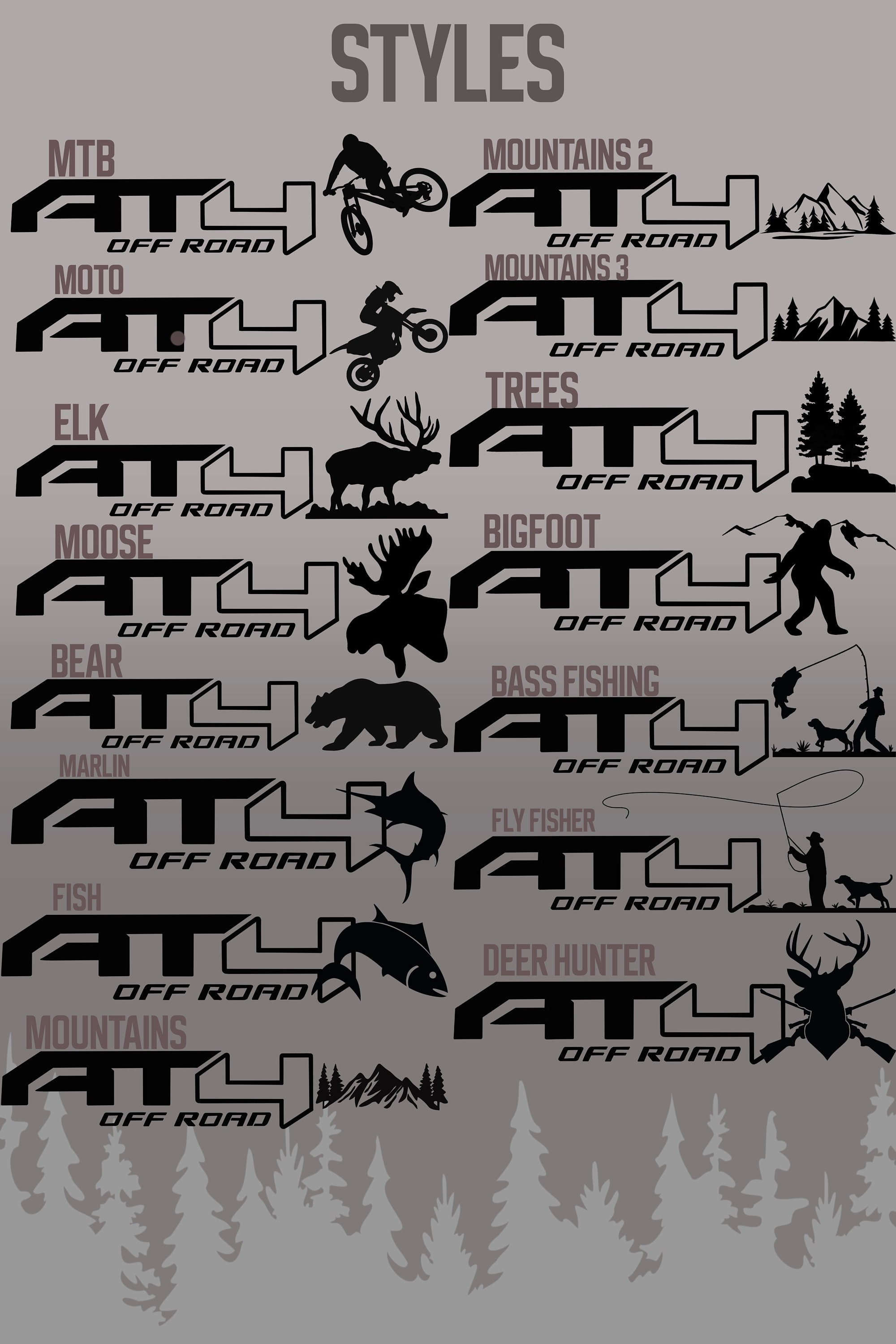 GMC AT4 Decals Hunting/fishing/outdoors/sports 