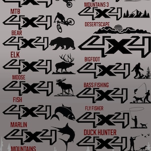 4x4 Decal - Hunting / Fishing / Outdoors / Sports