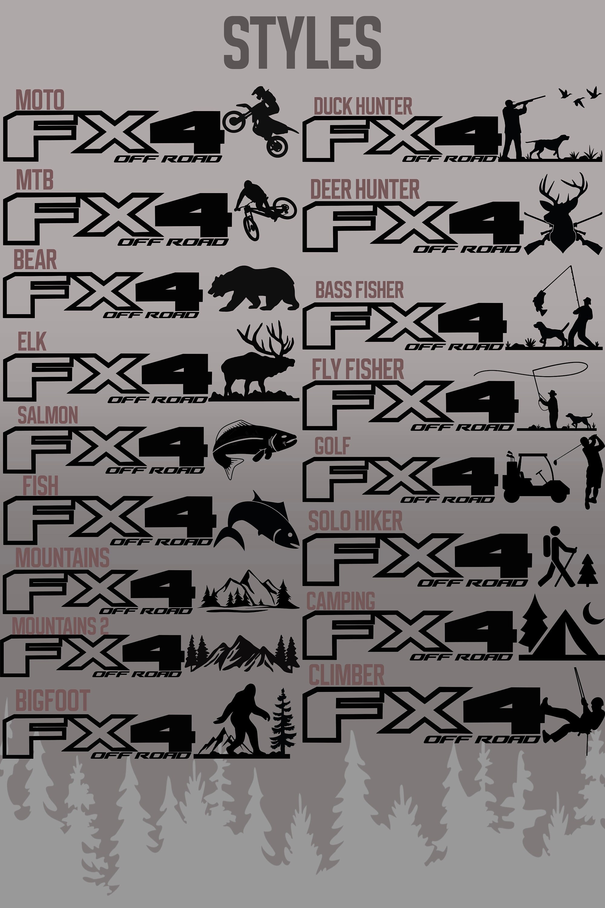 Ford FX4 off Road Decal Hunting/fishing/outdoors/sports 