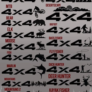 4x4 Decal - Hunting / Fishing / Outdoors / Sports