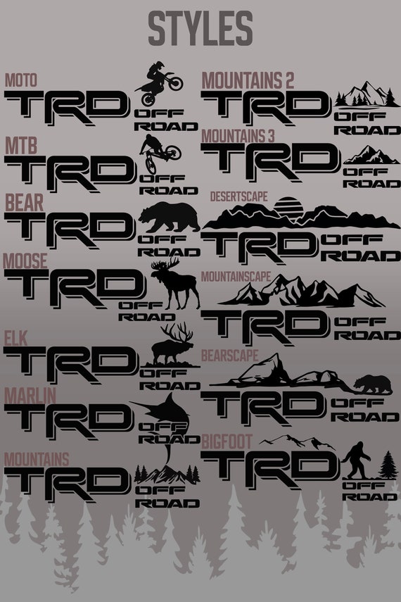Toyota TRD OFF ROAD Decals- Fishing/Hunting/Outdoors/Sports