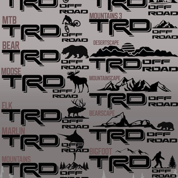 Toyota TRD OFF ROAD Decals- Fishing/Hunting/Outdoors/Sports