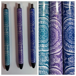 Hidden curse words / Mandala design / profanity / glitter GEL pen / customizable / black ink gel pen / Great stocking stuffers!