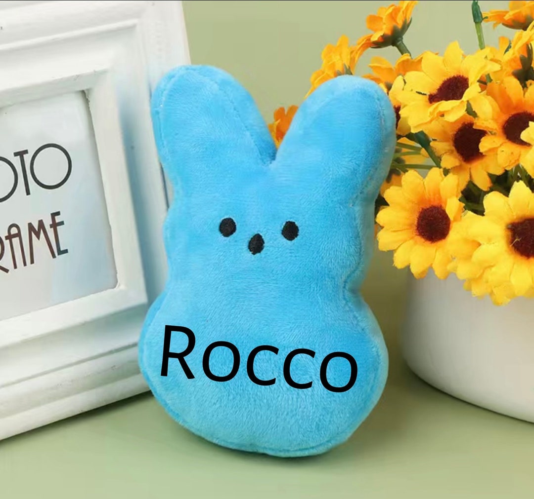 Plush Easter Marshmallow Bunny With Name Etsy